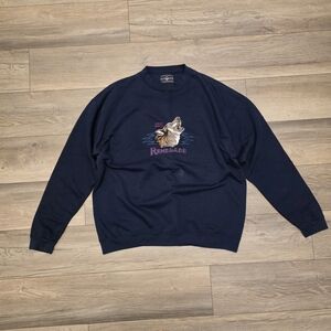 Great North Renegade Wolf VTG 90s Head Waters Crewneck Sweatshirt Mens XXL